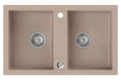 Granitový dvojdřez, 78x48cm, béžová GR2222