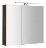 MIRRÓ galerka s LED osvětlením, 80x70x16cm, borovice rustik MC080-0016