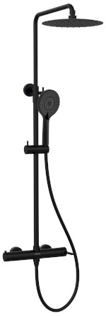 ICONIC sprchový sloup s pákovou baterií, černá mat AF139B