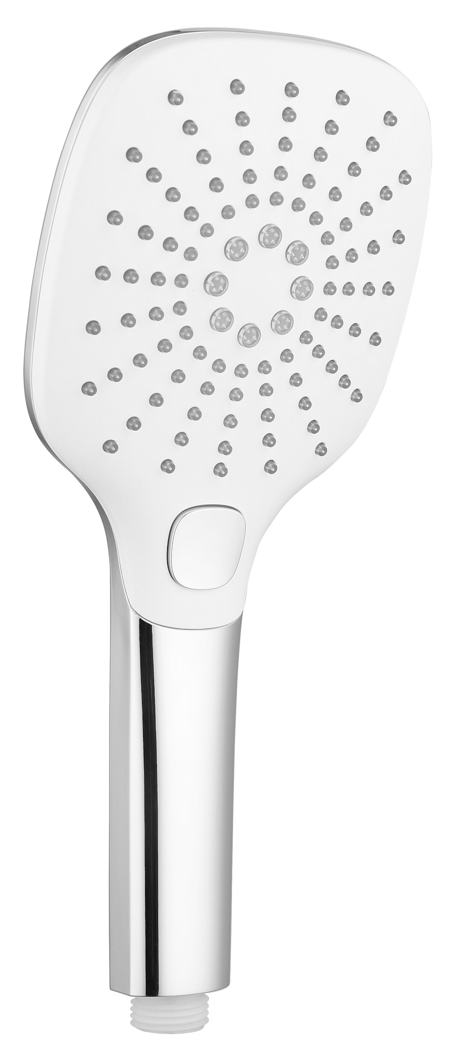 1204-52 (53253) Ruční masážní sprcha s tlačítkem, 3 režimy sprchování, silikon trysky, 109x109mm, ABS/chrom 1204-52