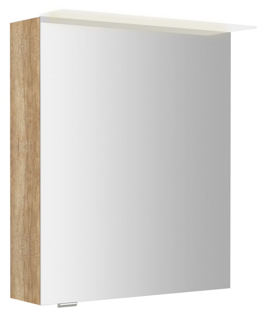 LX060-0022 (50636) LINEX galerka s LED osvětlením, 60x70x15cm, levá/pravá, dub alabama LX060-0022