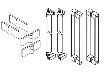 TRINITY komponenty dveří pro rohový vstup, chrom GT22CH