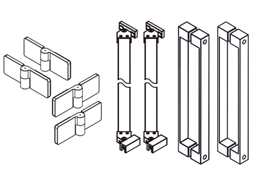 TRINITY komponenty dveří pro rohový vstup, chrom GT22CH