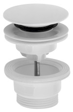 151.308.0 (58684) Umyvadlová výpust 5/4“, click-clack, velká zátka, 4-45mm, ABS/bílá 151.308.0