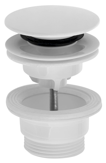 Umyvadlová výpust 5/4“, click-clack, velká zátka, 4-45mm, ABS/bílá 151.308.0