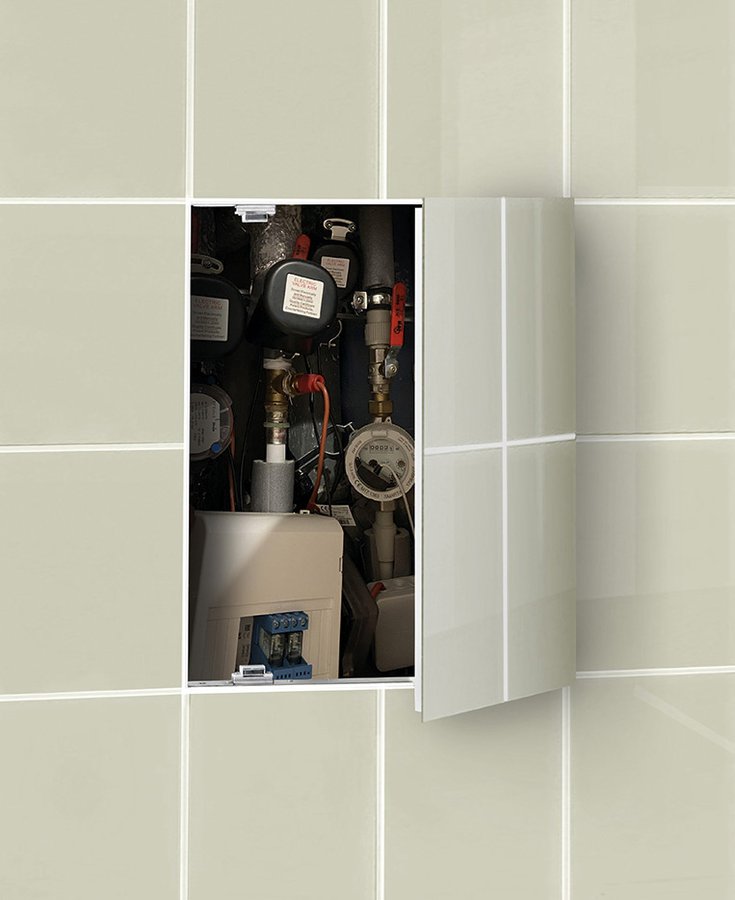 ZV215K (61095) ZARZ revizní dvířka pod obklady 30x30cm, otevírání click-clack, podpěrná kolečka ZV215K