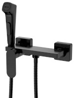 TJ042B (60737) Nástěnná bidetová baterie se Stop sprškou a poličkou, černá mat TJ042B