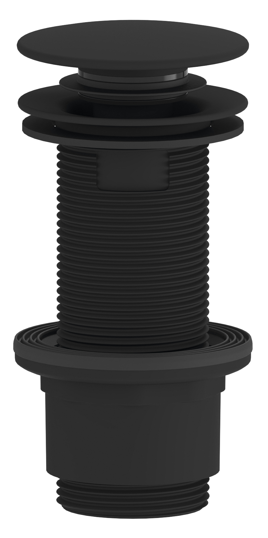 Umyvadlová výpust 5/4“, click-clack, velká zátka, 10-80mm, ABS/černá mat CV1132B