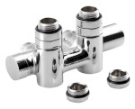 TWIN COMBI připojovací sada ventilů pro středové připojení, pravá, chrom CP461S
