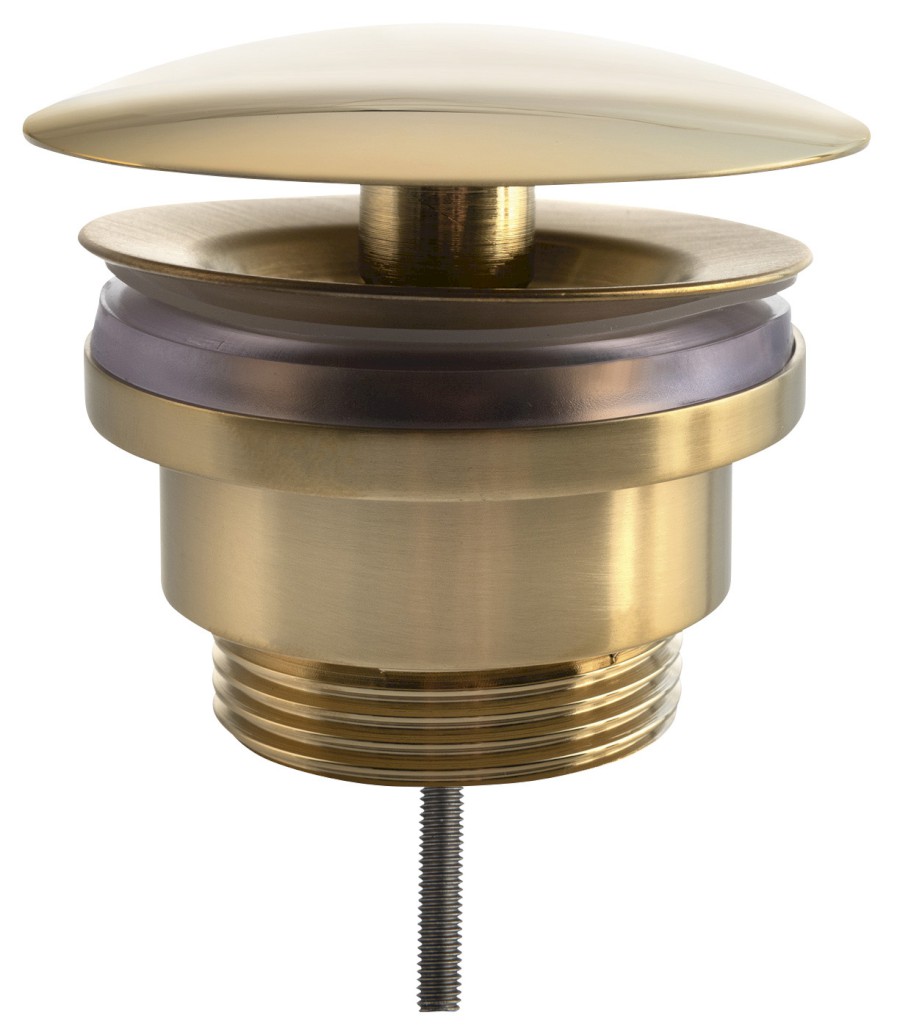 UD52556P (52155) Umyvadlová výpust 5/4“, neuzavíratelná, velká zátka, 5-55mm, zlato UD52556P