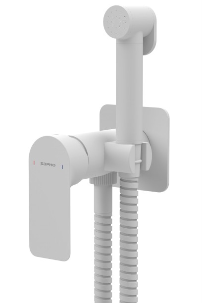 PAX podomítková bidetová baterie se Stop sprškou, bílá mat XA13/14