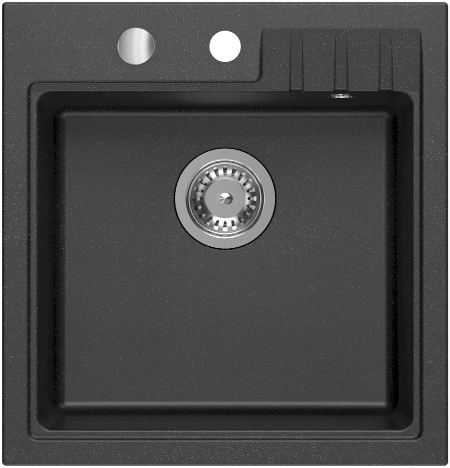 GR1044 (62192) Granitový vestavný dřez mono, 50x52cm, černá GR1044