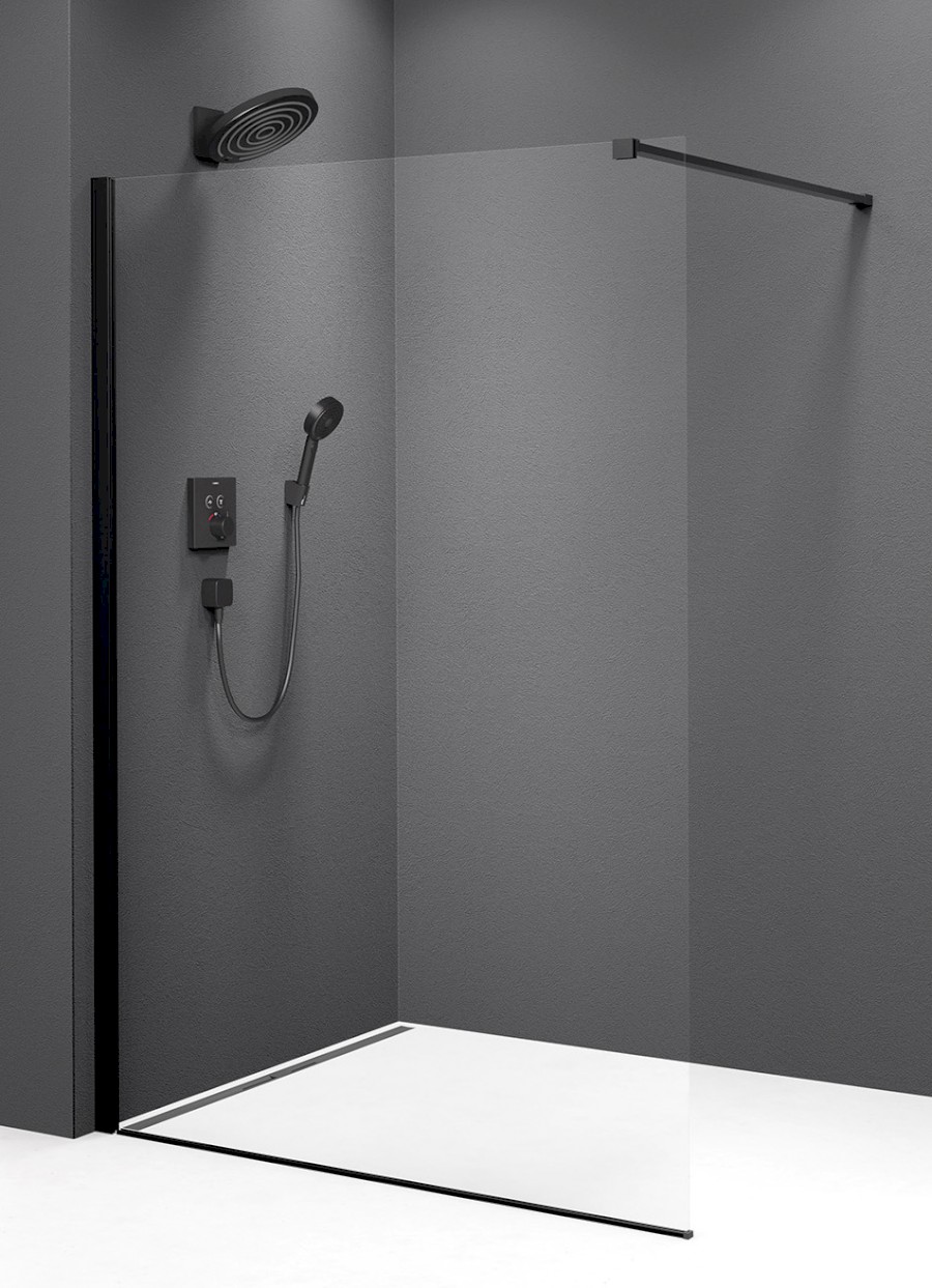 MS1-80B (47355) MODULAR SHOWER BLACK jednodílná zástěna pevná k instalaci na zeď, 800 mm MS1-80B