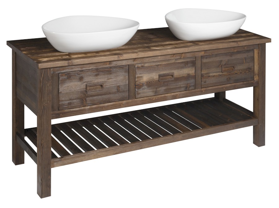 BRAND umyvadlová skříňka 160x73x50cm, mořený smrk BA161S