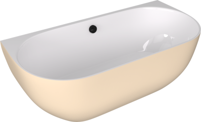 PAGODA nástěnná vana litý mramor 170x85x58cm, bílá/béžová mat 72976.82