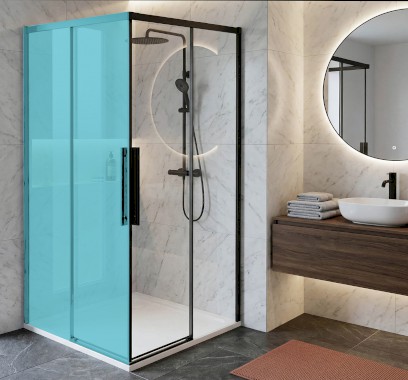 LUXOR BLACK sprchové dveře pro rohový vstup 900mm, čiré sklo GU2190B