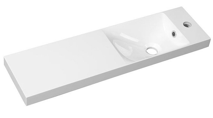 AGOS umývátko, litý mramor, 80x22cm, levé/pravé, bílá AS080