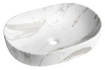 CA590BC (58539) CALEO keramické umyvadlo na desku, 60x42cm, bianco carrara CA590BC