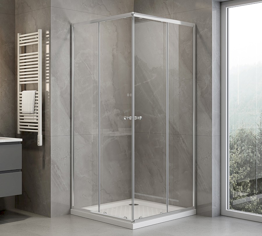 AGGA čtvercová sprchová zástěna 900x900mm, čiré sklo HLF909Y