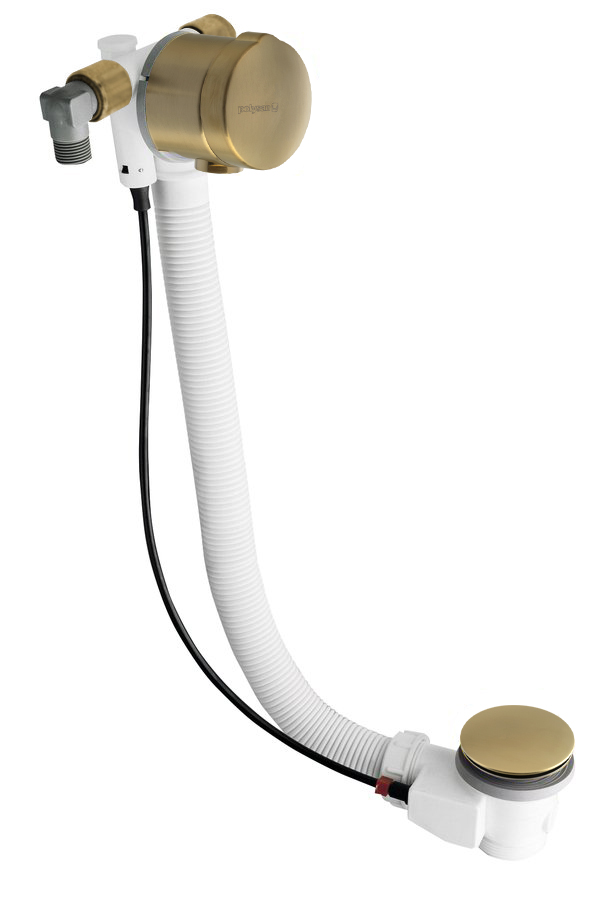 71684GB (50849) Vanová souprava s napouštěním, bovden, délka 575mm, zátka 72mm, zlato mat 71684GB