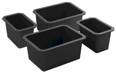 LINDO miska vysoká, sada 4ks (2x 150x220mm+2x 220x300mm), plast, antracit LD004