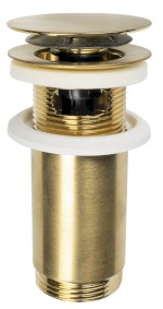 Umyvadlová výpust 5/4“, click-clack, velká zátka, max 80mm, zlato mat 7533.370.5.36