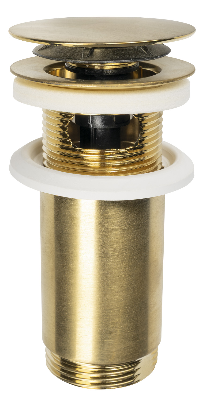 7533.370.5.36 (59001) Umyvadlová výpust 5/4“, click-clack, velká zátka, max 80mm, zlato mat 7533.370.5.36