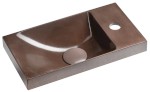 AGOS betonové umývátko 40x22cm, levé/pravé, tmavě hnědá pololesk AS40015