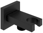 Držák sprchy hranatý, pevný, s vyústěním, černá mat AQ591B