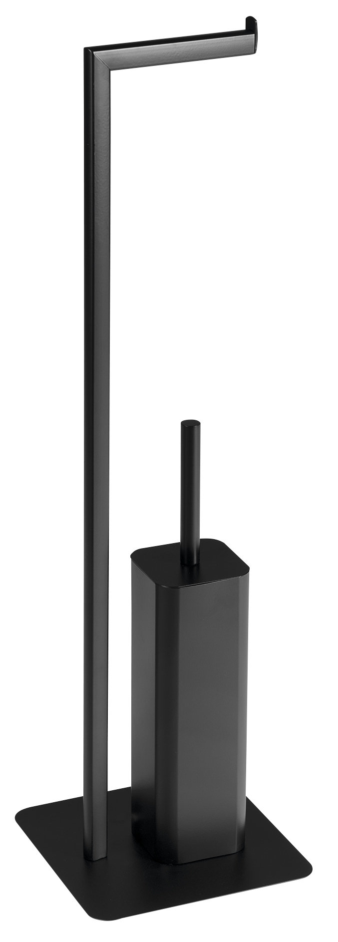 133214 (56774) FELIX stojan s držákem na toaletní papír a WC štětkou, hranatý, černá mat 133214