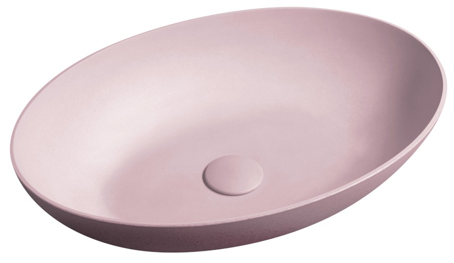 FG221 (55521) FORMIGO betonové umyvadlo na desku, 60x40cm, růžová mat FG221