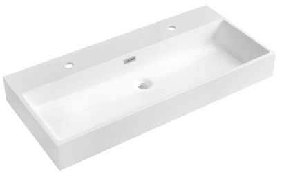 AQUATIC dvojumyvadlo, litý mramor, 100x46cm, bílá AT100-2