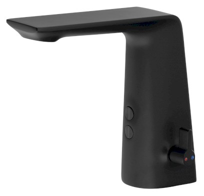 Senzorová stojánková baterie s regulací teploty, 6V DC (4xAA), černá mat PS190B