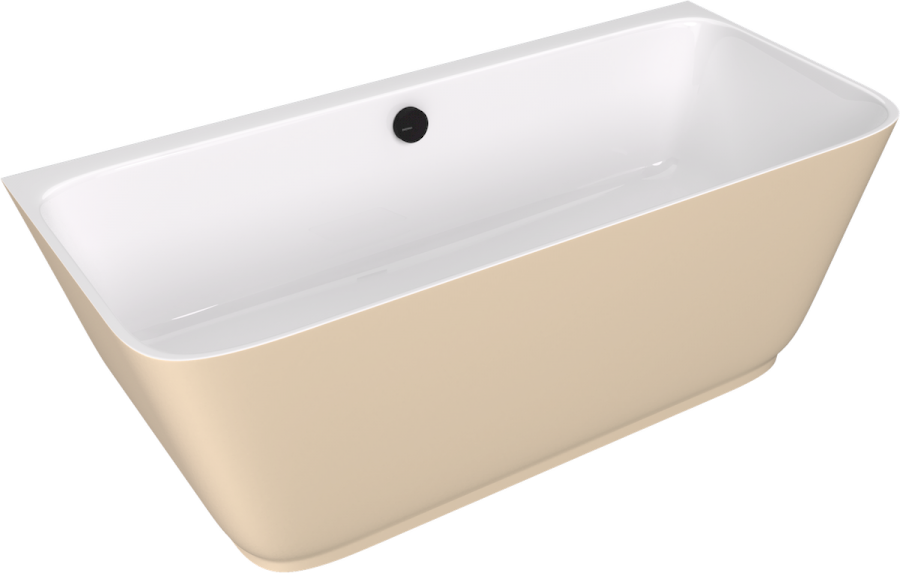 72430.82 (57543) SKYLLA nástěnná stojící vana litý mramor 170x75x60cm, bílá/béžová mat 72430.82