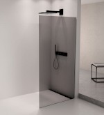 AL2116B (55258) ARCHITEX sada pro neviditelné uchycení skla, podlaha-stěna, 1610x2105mm, černá mat AL2116B