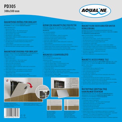 Magnetická dvířka pod obklady 300x300 mm PD305