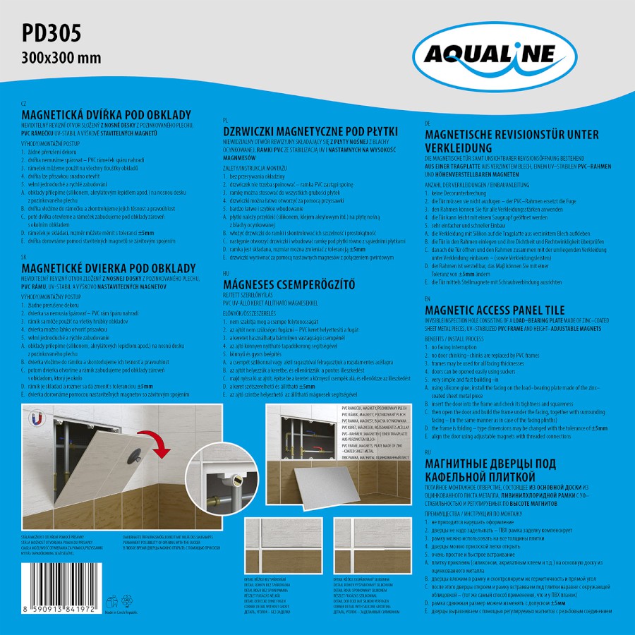 PD305 (26141) Magnetická dvířka pod obklady 300x300 mm PD305