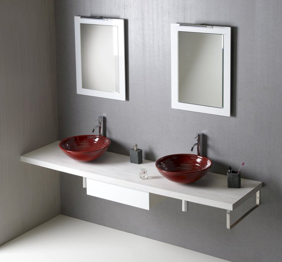 AVICE deska pod umyvadlo 210x50cm, tl.5cm, dub starobílý AV215