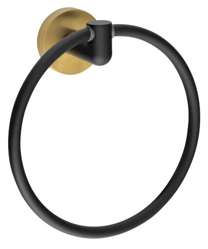LARISSA držák ručníků kruh, černá/zlato mat WS006BG