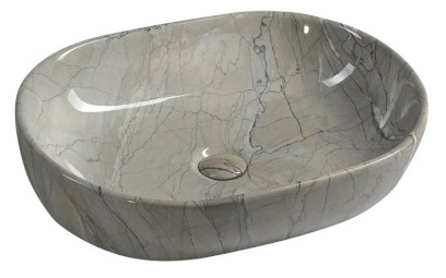 DALMA keramické umyvadlo na desku, 59x42 cm, grigio MM413