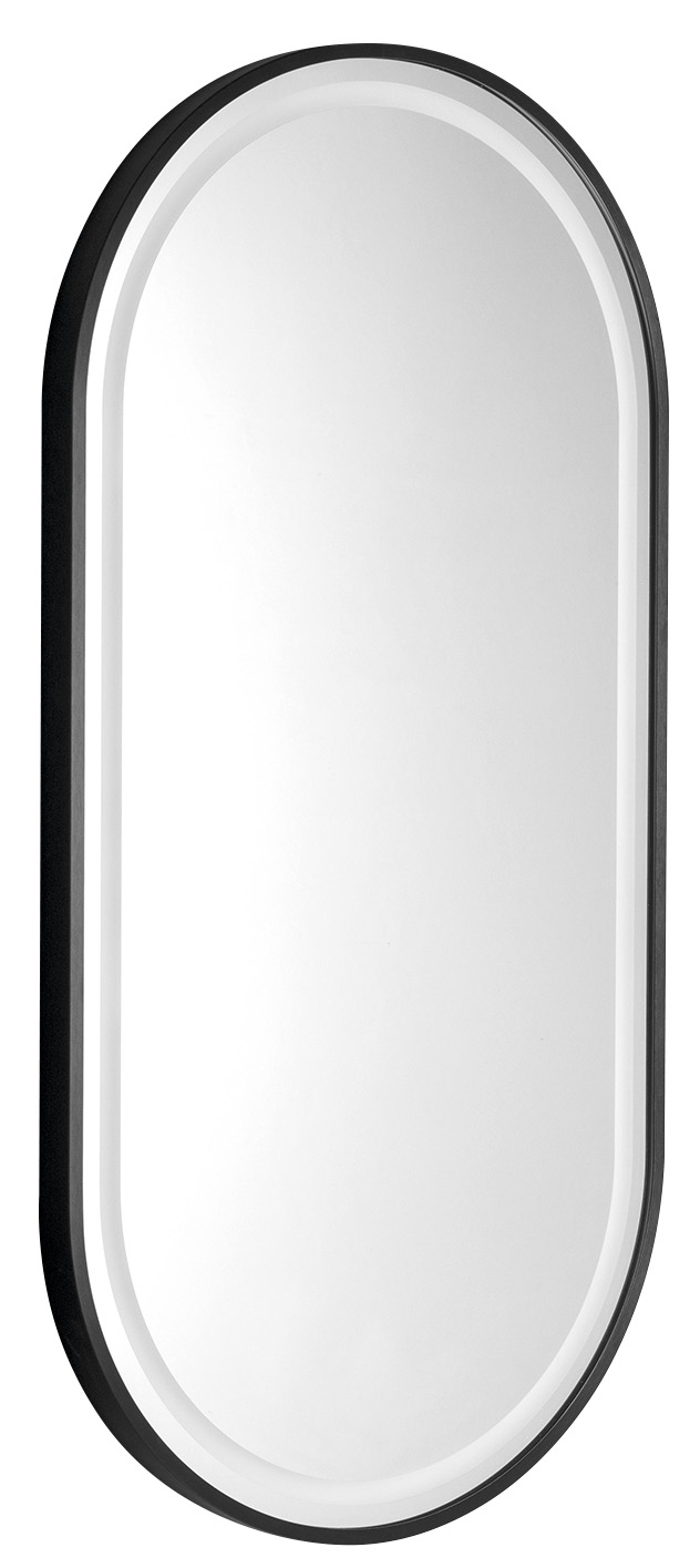 KA450 (51539) KAIRA oválné zrcadlo s LED osvětlením 45x90cm, černá mat KA450