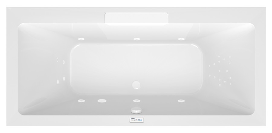 73836.101.5020 (60835) CASCATA hydromasážní vana, 185x85x45cm, kaskáda bílá, Highline Hydro, bílá 73836.101.5020