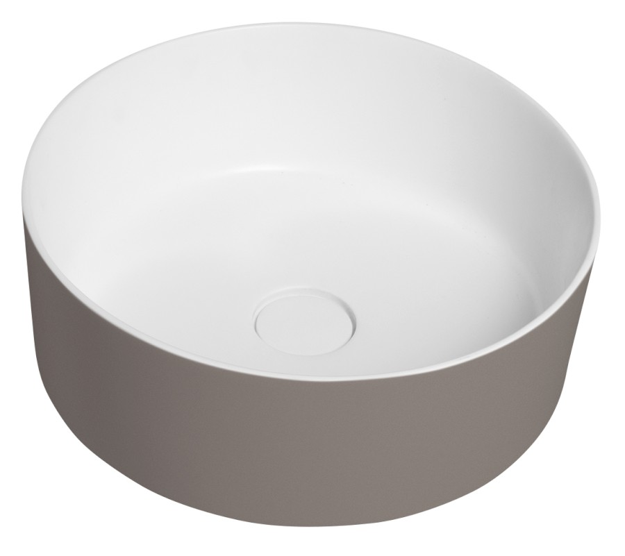 WN548-43 (56410) THIN umyvadlo na desku, Rockstone, Ø 38 cm, agila/bílá mat WN548-43