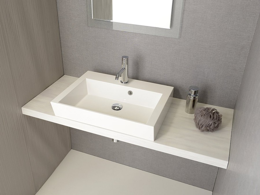 AVICE deska pod umyvadlo 120x50cm, tl.5cm, dub starobílý AV125