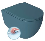 INFINITY závěsná WC mísa, Rimless, 36,5x53cm, zelená petrol 10NF02004-2P