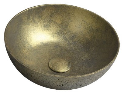 FORMIGO betonové umyvadlo na desku, Ø 39cm, zlato mat FG318