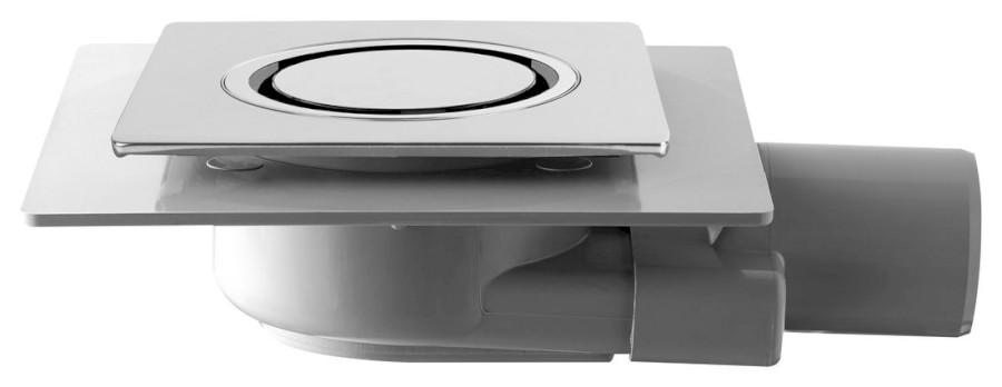 TIRANA podlahová vpust boční 150x150mm, DN50, chrom 2665.695.8