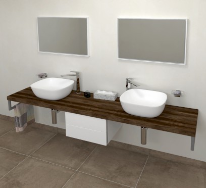 AVICE deska pod umyvadlo 190x50cm, tl.5cm, dub tmavý AV1911