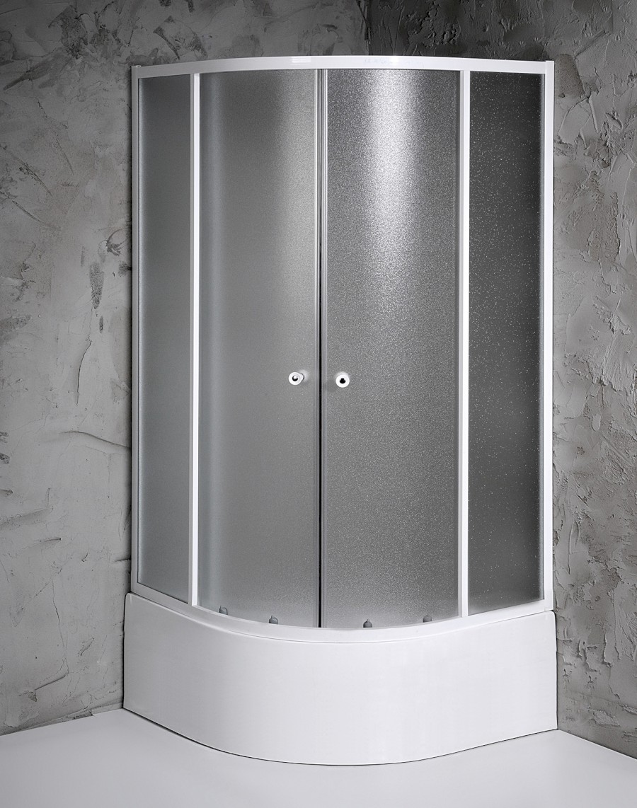 ARLEN čtvrtkruhová sprchová zástěna 900x900x1500 mm, sklo Brick BTR903