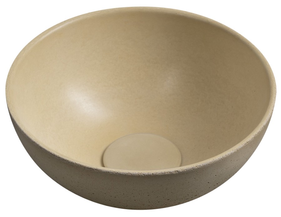 MINOR betonové umývátko na desku, Ø 26cm, žlutá mat MR26022